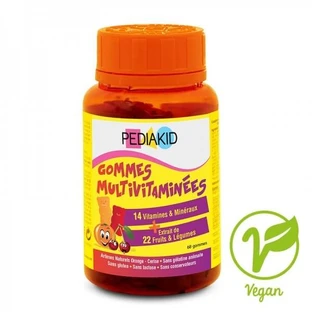 Ositos de gominola con vitaminas y minerales, 60 ositos, Pediakid