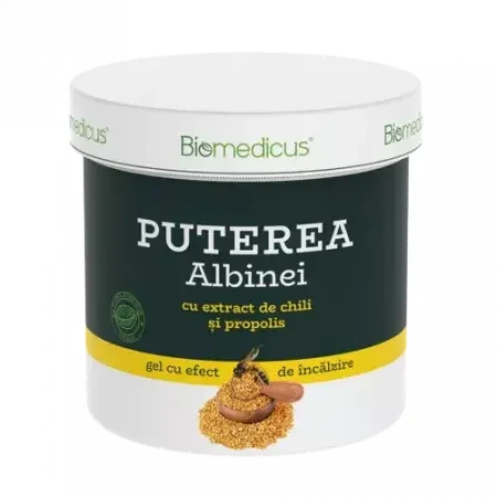 Venin de Albine gel cu extract de chili si propolis, 250 ml, Biomedicus
