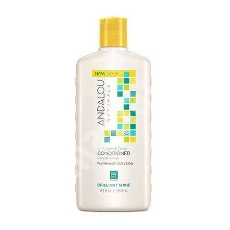 Balsam cu extract de citrice și floarea-soarelui pentru păr tern și lipsit de strălucire Brilliant Shine Andalou, 340 ml, Secom