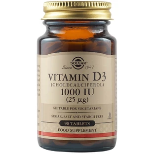 Vitamin D3 1000 UI 25 mcg, 90 tablete, Solgar