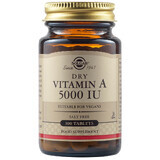 Trockenes Vitamin A 5000 IU, 100 Tabletten, Solgar