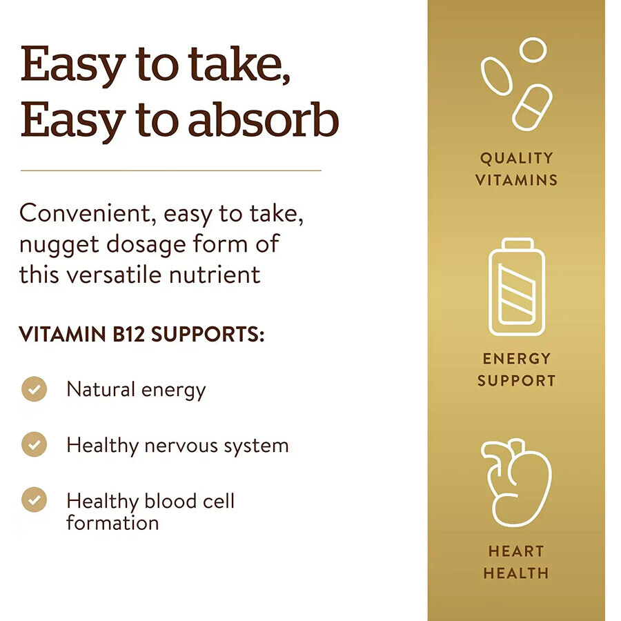 Vitamina B12 1000 mcg, 100 tablete, Solgar