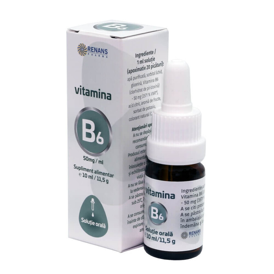 Vitamin B6 (50mg/ml) Lösung zum Einnehmen, 10 ml, Renans