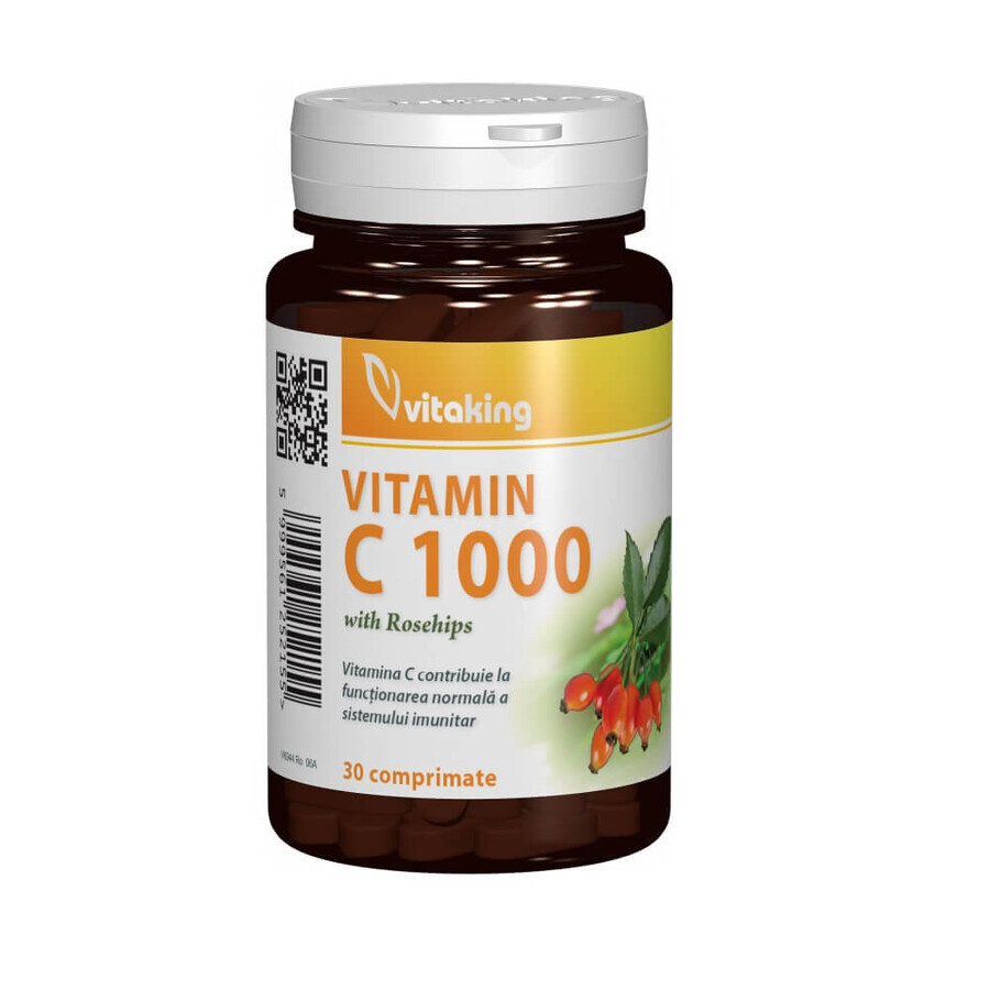 Vitamina C 1000 cu maceșe, 30 comprimate, VitaKing