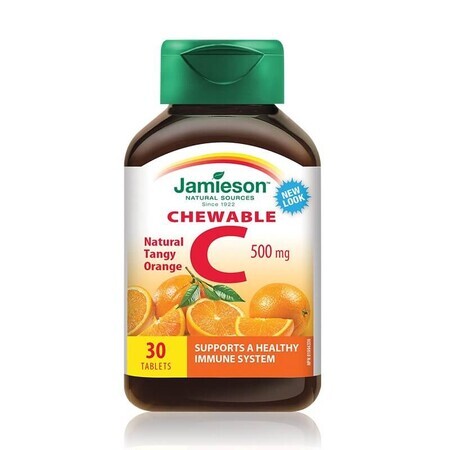 Vitamin C 500 mg mit Orangengeschmack, 30 Tabletten, Jamieson
