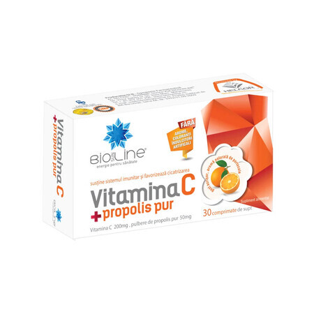 Vitamin C mit reinem Propolis Bioline, 30 Tabletten, Helcor