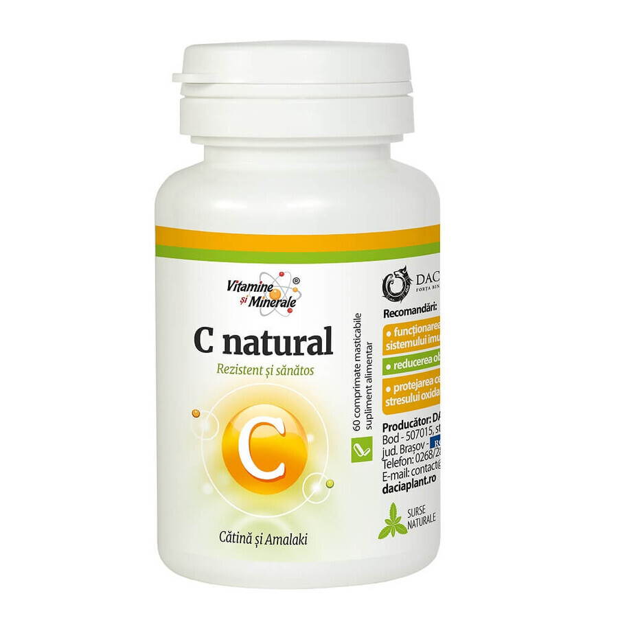 Natürliches Vitamin C mit Cathin und Amalaki, 60 Kautabletten, Dacia Plant