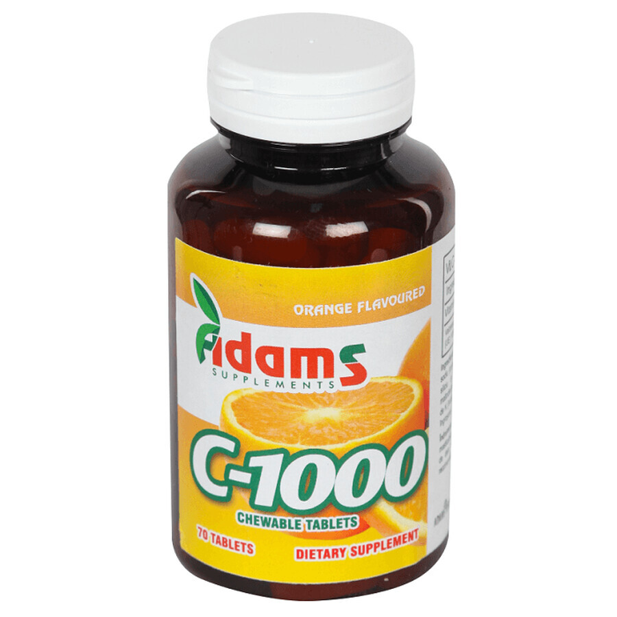 Vitamina C-1000, 70 tablete masticabile, Adams Vision