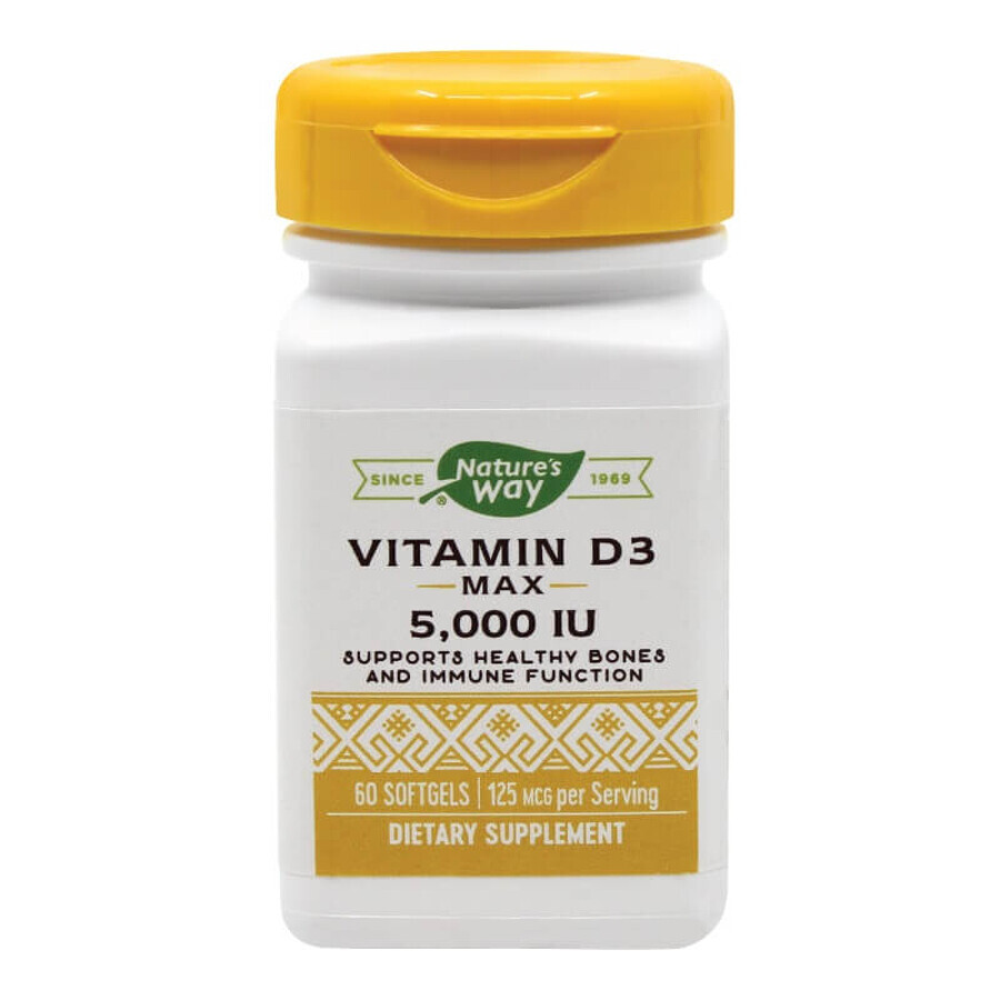 Vitamin D3 5000 IU Nature's Way, 60 Kapseln, Secom