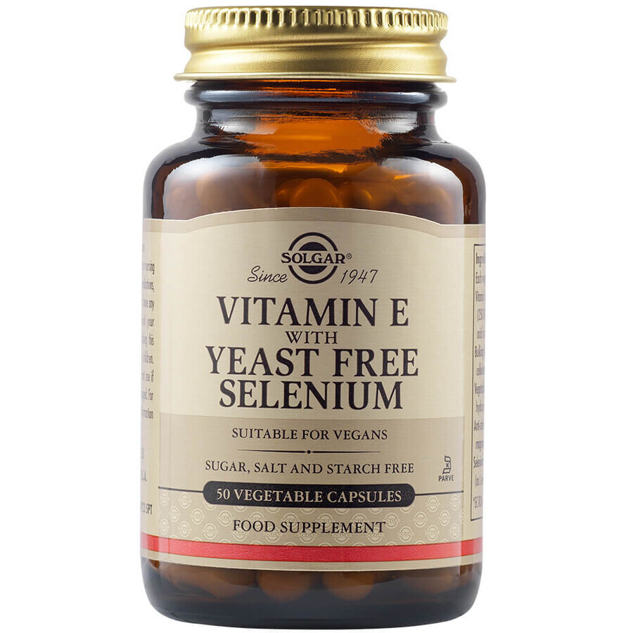 Vitamin E mit Selen ohne Hefe, 50 Kapseln, Solgar