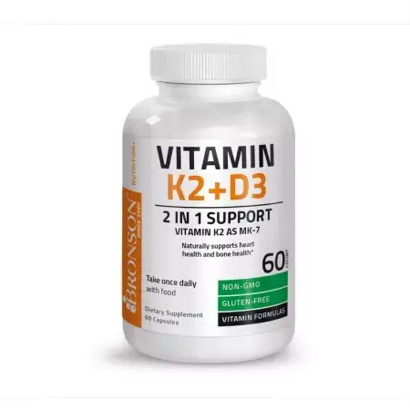 Vitamin K2 90 mcg + Vitamin D3 5000 IU, 60 Kapseln, Bronson Laboratories