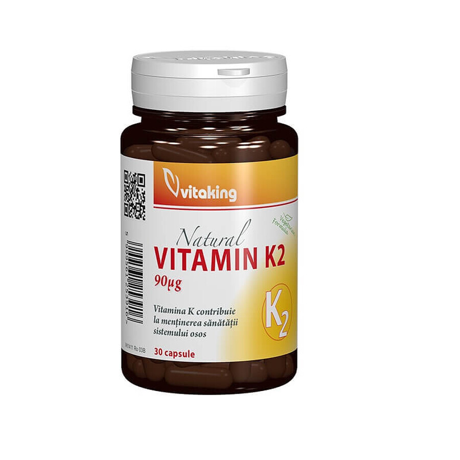 Vitamin K2 90mcg, 30 vegetarische Kapseln, VitaKing
