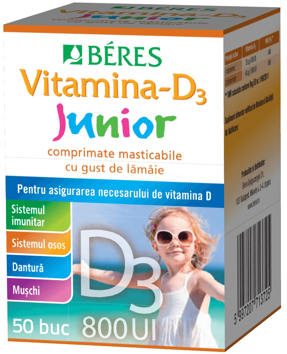 Vitamin - D3 Junior 800 IE, 50 Kautabletten, Beres