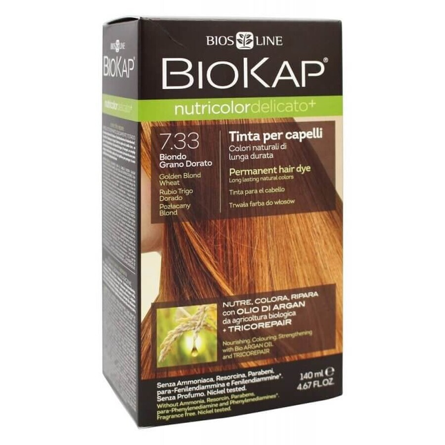 BioKap Nutricolor Delicato Tinta Per Capelli Tonalità 7,33 Biondo Grano Dorato