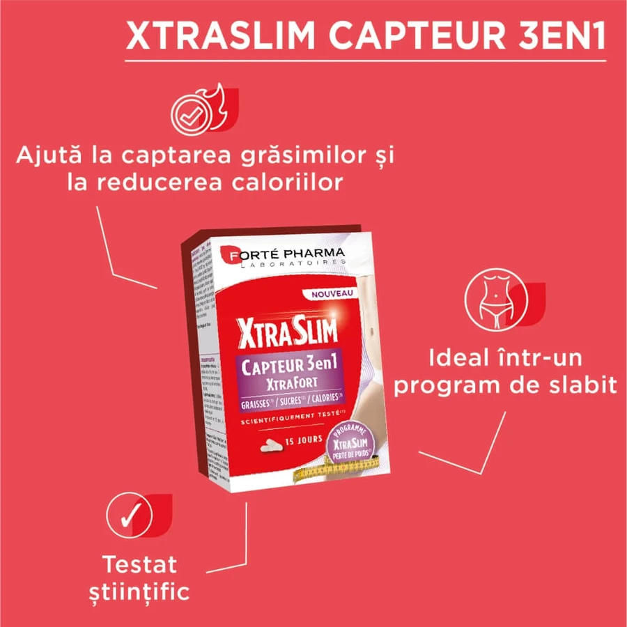 XtraSlim Capteur 3in1, 60 capsules, Forte Pharma