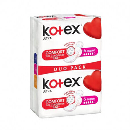 Ultra Super saugfähige Einlage, 12 Stück, Kotex