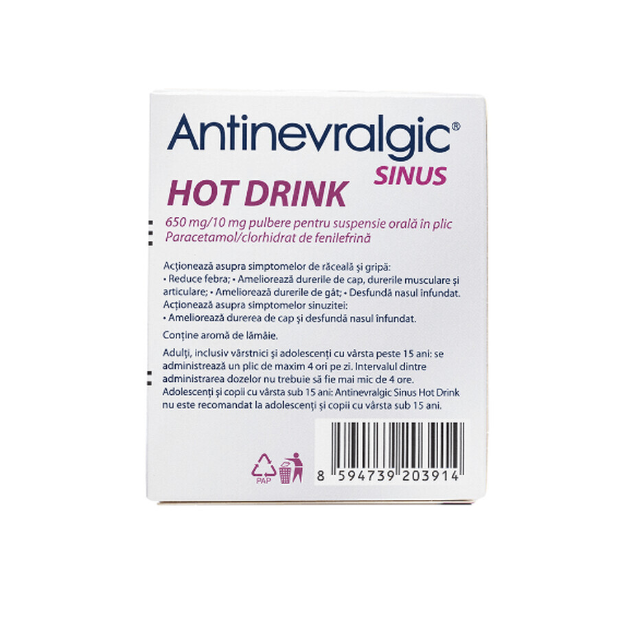 Antinevralgic Sinus Hot Drink, 12 sachets, Sanofi