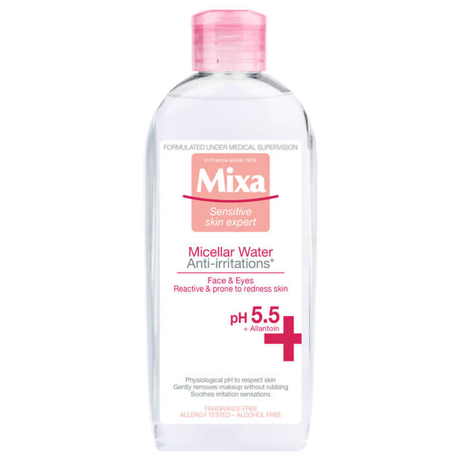 Apa micelara pentru pielea reactiva predispusa la iritatii si roseata, 400 ml, Mixa