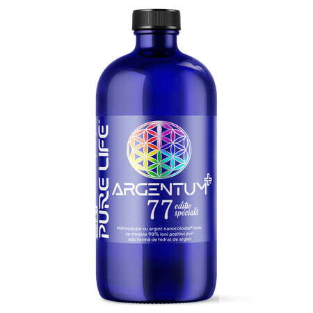 ARGENTUM+ ediţie specială 77ppm, Argint Coloidal Ionic, 480ml, Pure Life