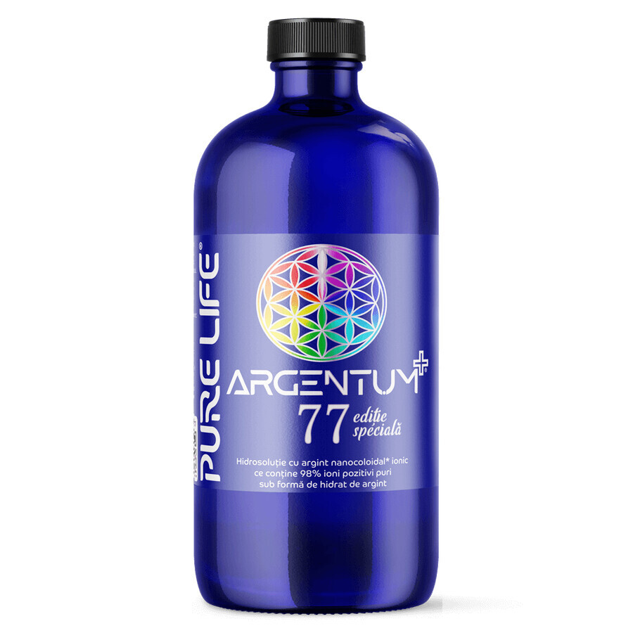 ARGENTUM+ ediţie specială 77ppm, Argint Coloidal Ionic, 480ml, Pure Life recenzii