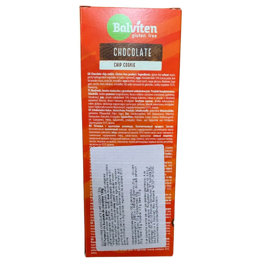 Glutenfreie Schokoladenkekse, 130 g, Balviten
