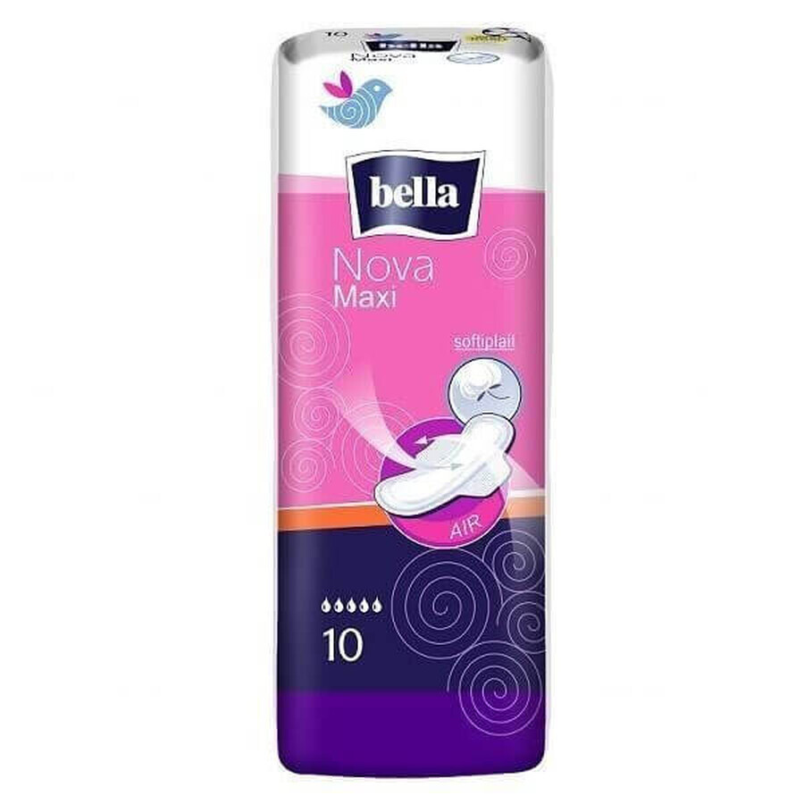 Bella Nova, Softiplait Damenbinden mit Flügeln, Maxi, 10 Stück