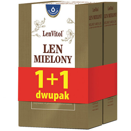 Oleofarm LenVitol, gemahlener Flachs, 2 x 200 g VERPACKUNG DEFEKT