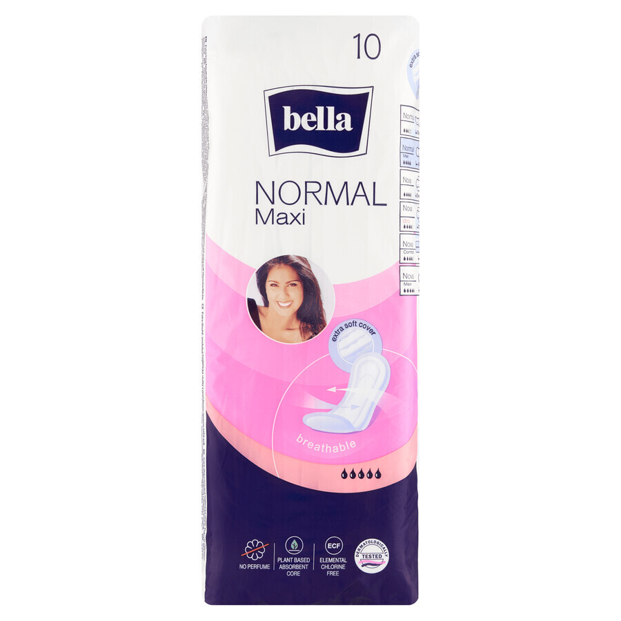 Bella Normal, Softiplait Damenbinden, anatomisch, Maxi, 10 Stück