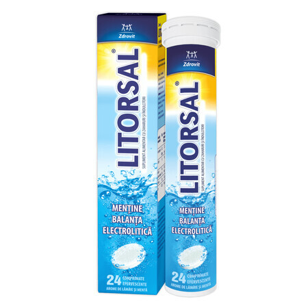 Zdrovit Litorsal, sabor limón-menta, 24 comprimidos efervescentes