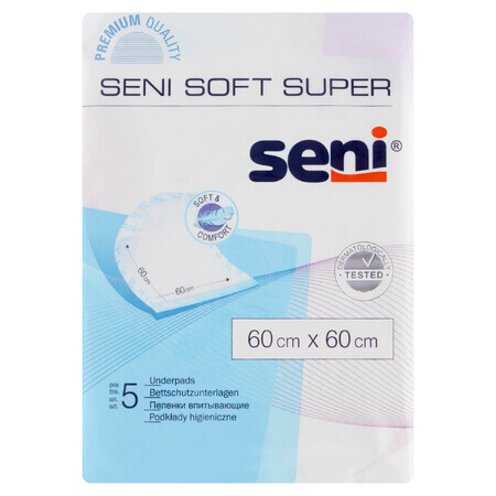 Seni Soft Super 60x60 - Inkontinenzauflagen, 5er Pack