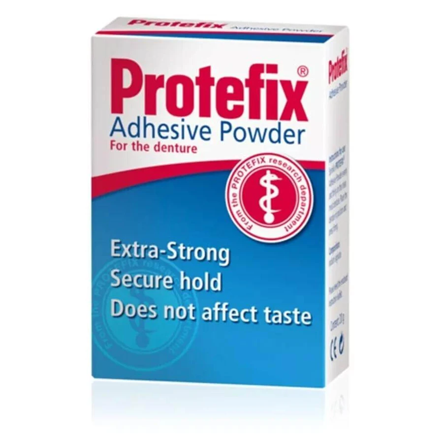 Protefix, poudre de fixation pour prothèses dentaires, extra-forte, goût neutre, 50 g
