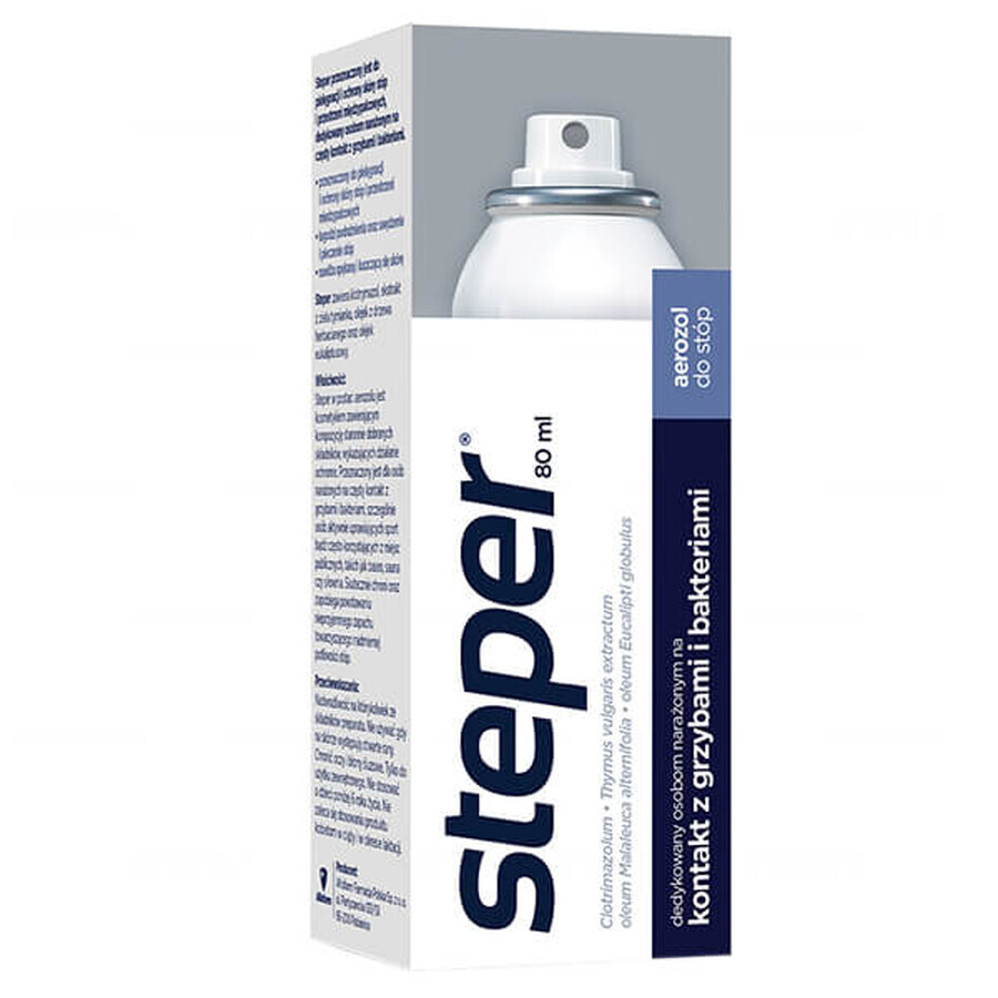Steper, spray antifungic pentru picioare și unghii, 80 ml