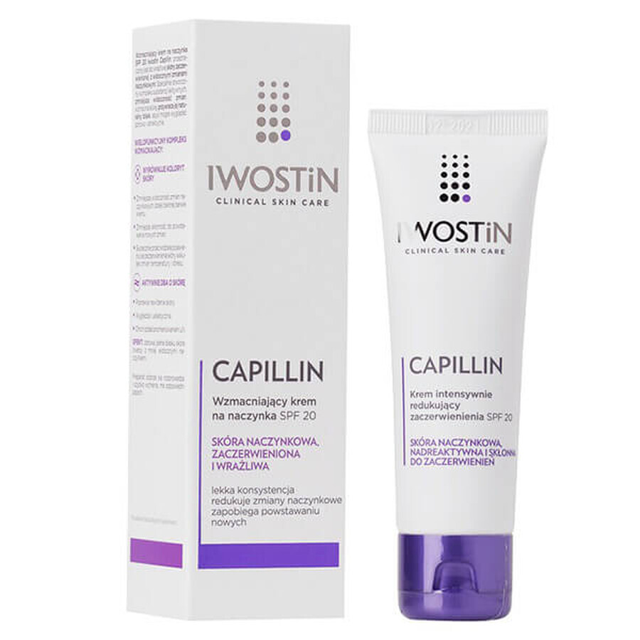 Iwostin Capillin, Cremă de întărire vasculară SPF 20, consistență ușoară, zi, 40 ml