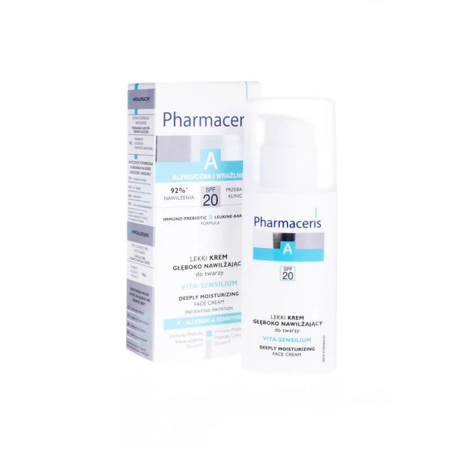 Pharmaceris A Vita-Sensilium, lekki krem głęboko nawilżający do twarzy, skóra alergiczna i wrażliwa SPF 30, 50 ml: ceny i cechy