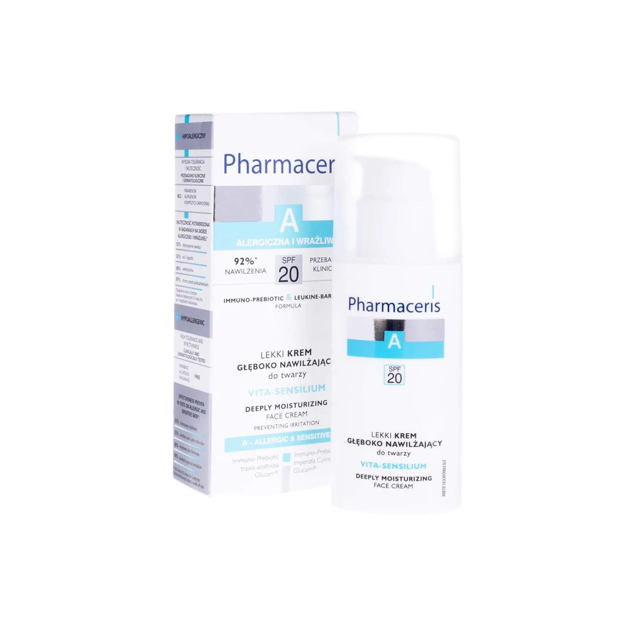 Pharmaceris A Vita-Sensilium, lekki krem głęboko nawilżający do twarzy, skóra alergiczna i wrażliwa SPF 30, 50 ml: ceny i cechy