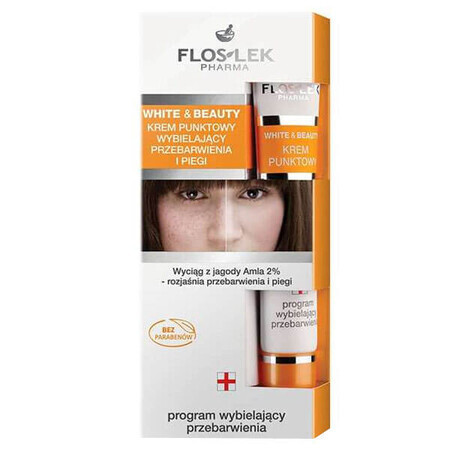 Flos-Lek White&Beauty, Cremă pentru albirea petelor de hiperpigmentare, 20 ml