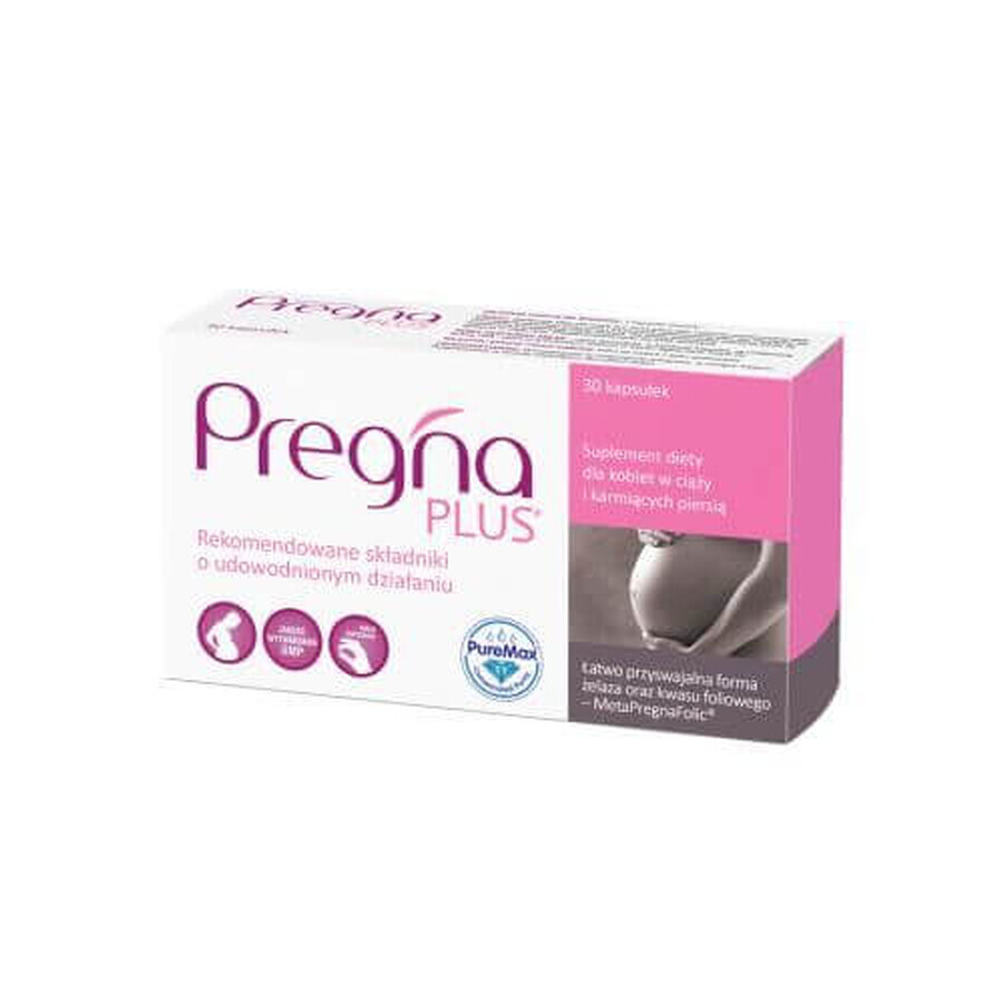 Pregna Plus, für schwangere und stillende Frauen, 30 Kapseln