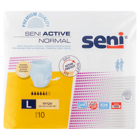 Seni Active Normal, saugfähige Slips, Large, 100-135 cm, 10 Stück