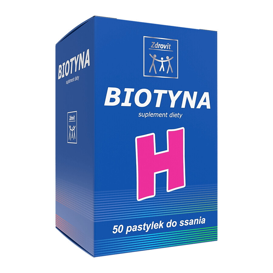 Zdrovit Biotin, aromă de ananas, 50 de pastiluțe