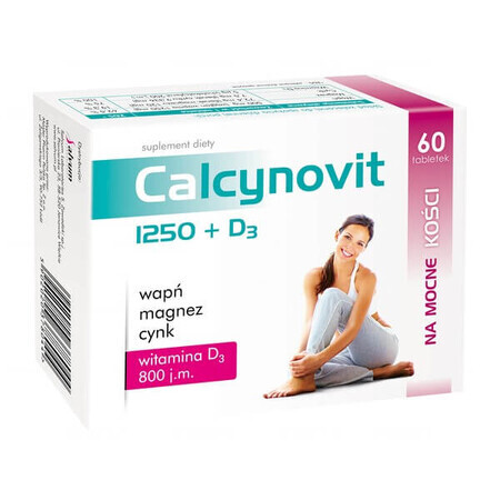 Calcynovit 1250 + D3, 60 comprimate