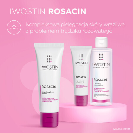 Iwostin Rosacin, Cremă de noapte calmantă, piele sensibilă cu rozacee, 40 ml
