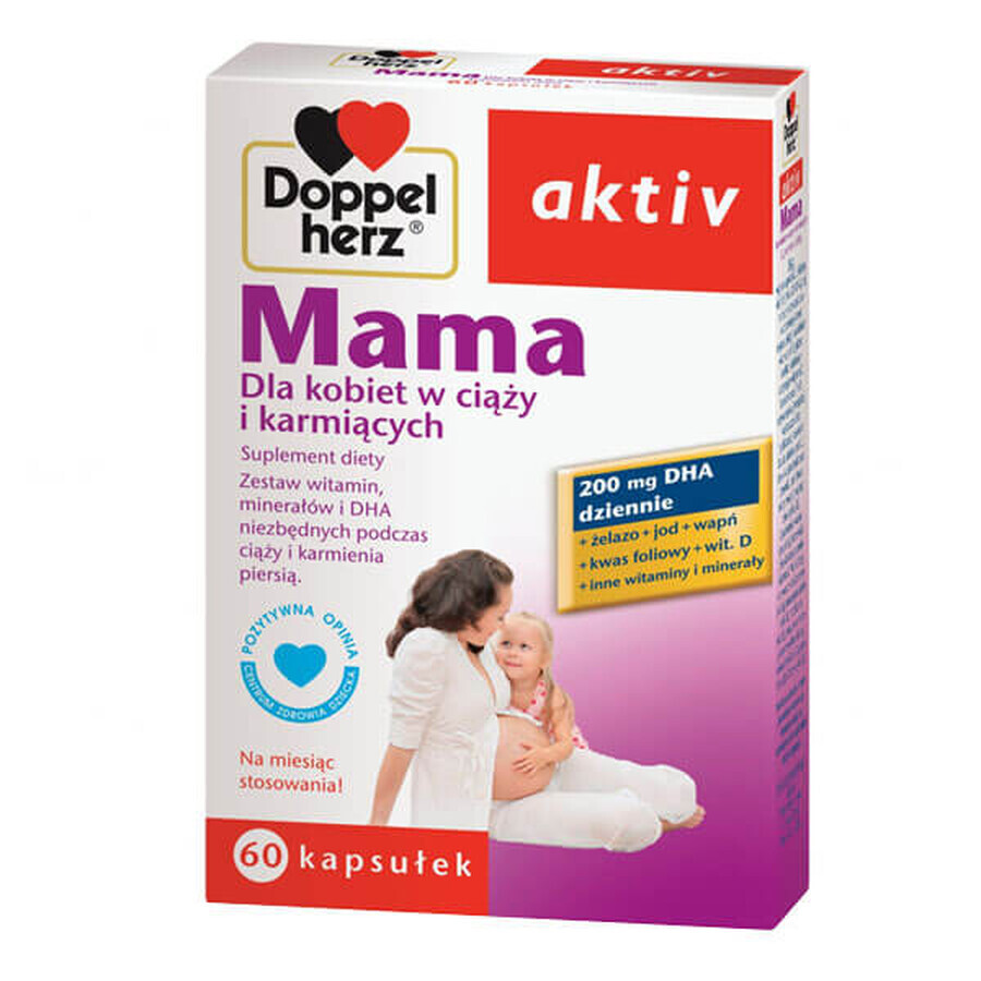 Doppelherz Aktiv Mama - Ergänzung für Schwangere  amp; Stillende, 60 Kapseln