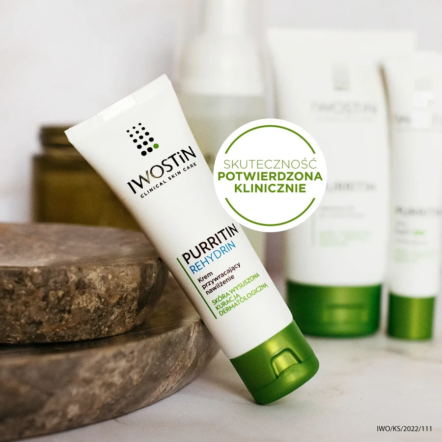 Iwostin Purritin Rehydrin, crème hydratante, peau séchée par traitement dermatologique, 40 ml