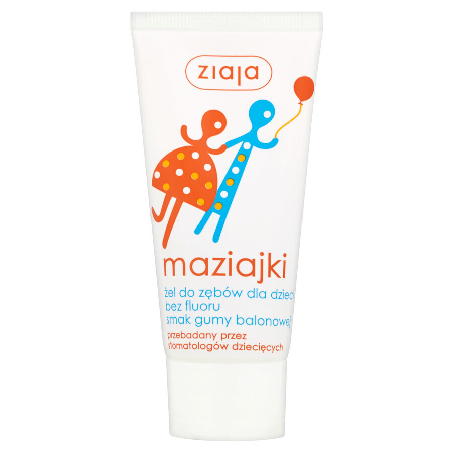 Ziaja Maziajki, gel de spălat pe dinți pentru copii de la 2 ani, aromă de gumă de mestecat, 50 ml
