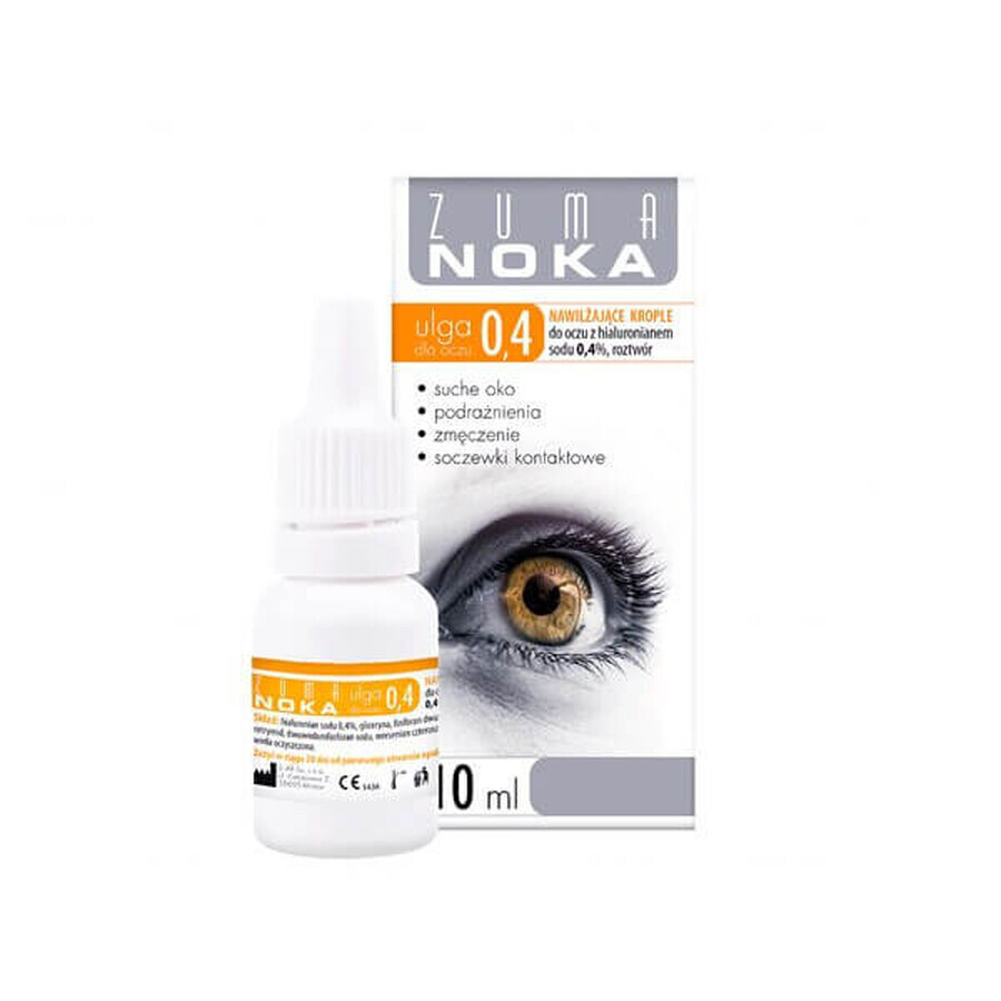 Zuma Noka Eye Relief 0,4%, picături hidratante pentru ochi, soluție, 10 ml