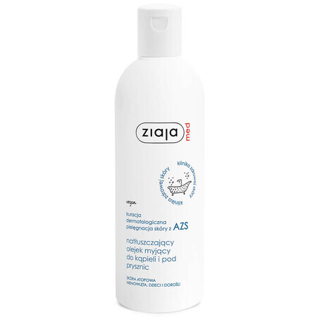 Ziaja Med, rückfettendes Waschöl für Bad und Dusche, atopische Haut, Säuglinge, Kinder und Erwachsene, 270 ml