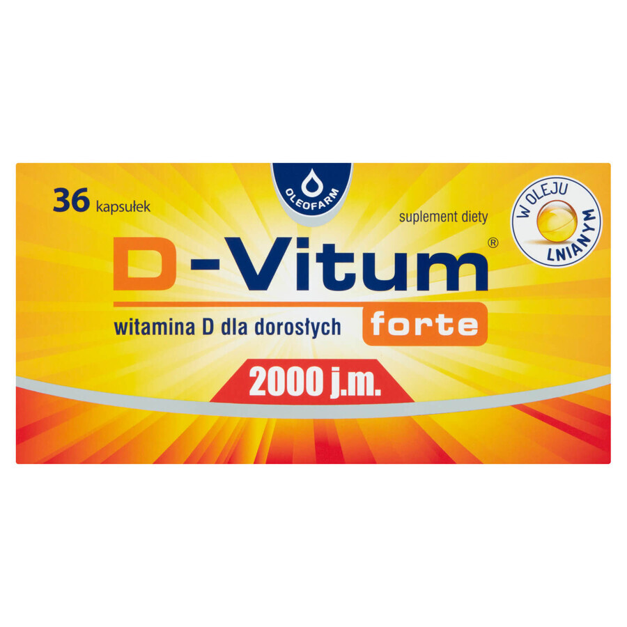 D-Vitum Forte 2000 UI, pentru adulți, 36 capsule