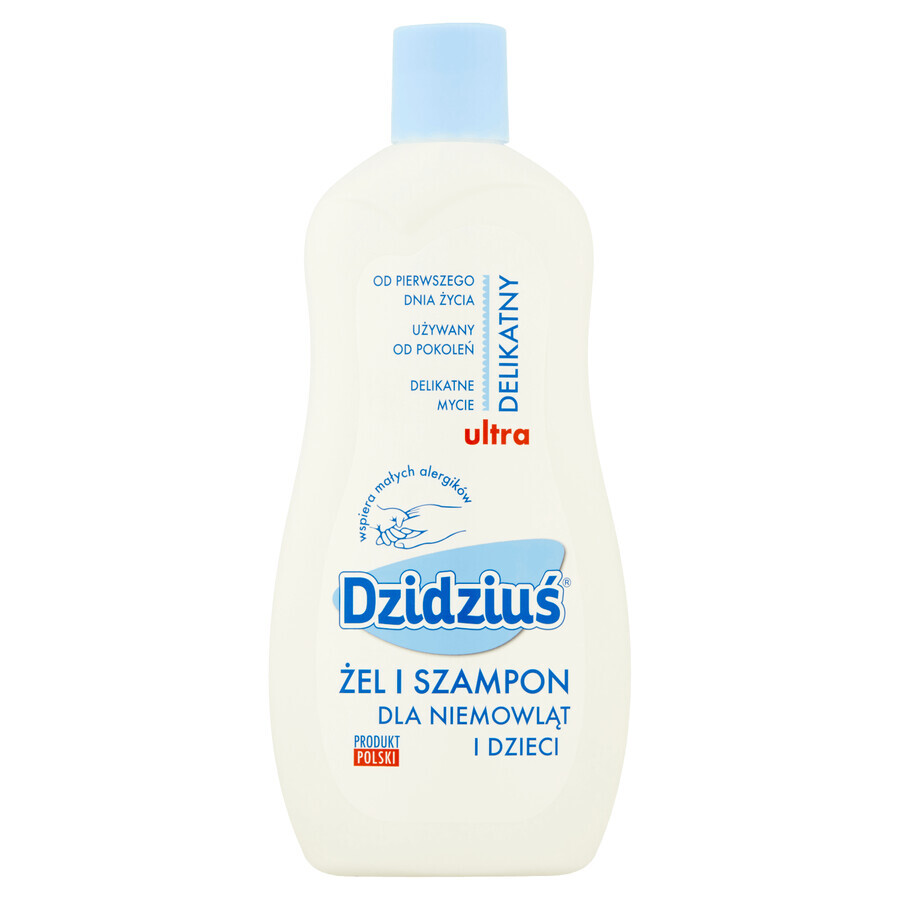 Dzidziuś Ultra Delicate, gel de spălare și șampon pentru bebeluși și copii, 500 ml