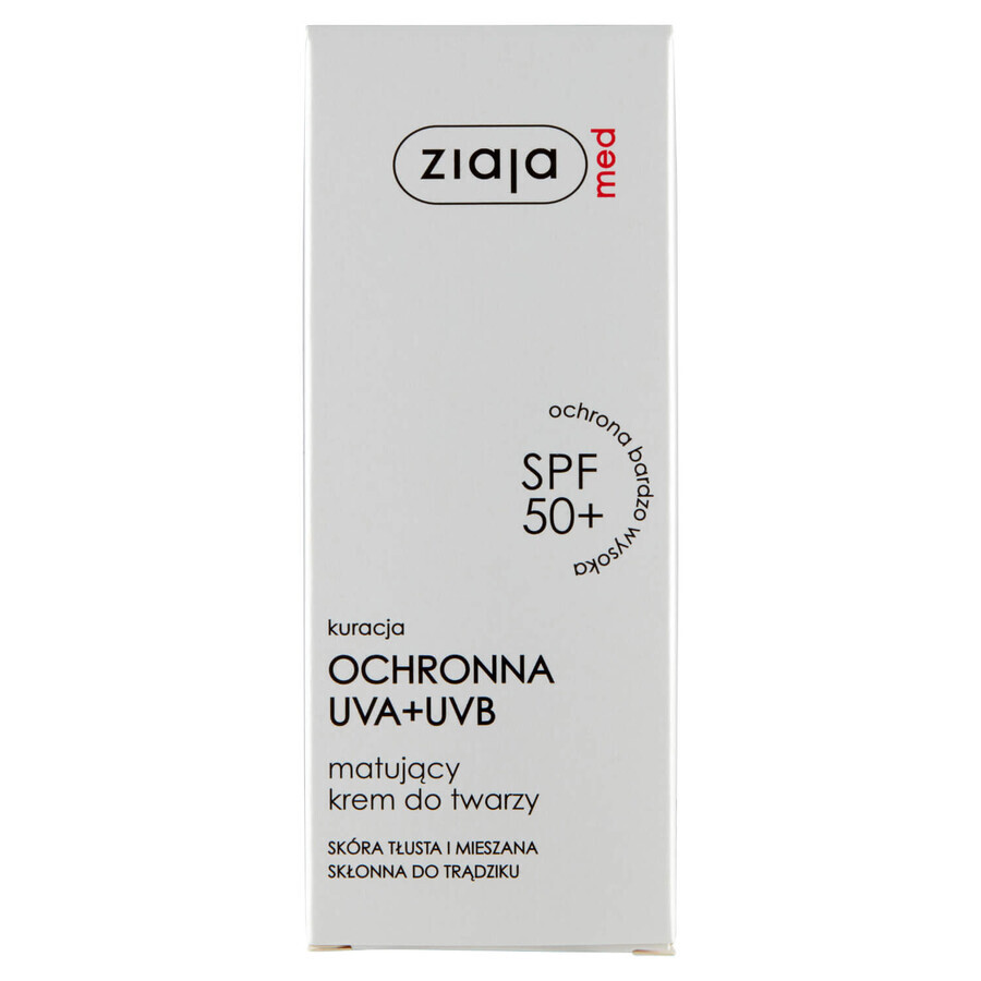 Ziaja Med Protective Treatment, mattierende Gesichtscreme, LSF 50+, 50 ml