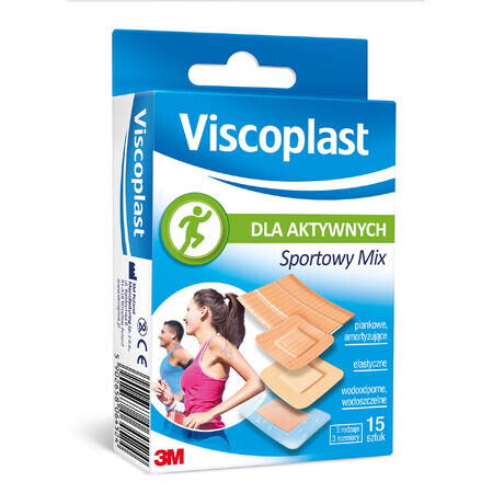 Viscoplast-Pflaster, Sporty Mix, 15 Stück